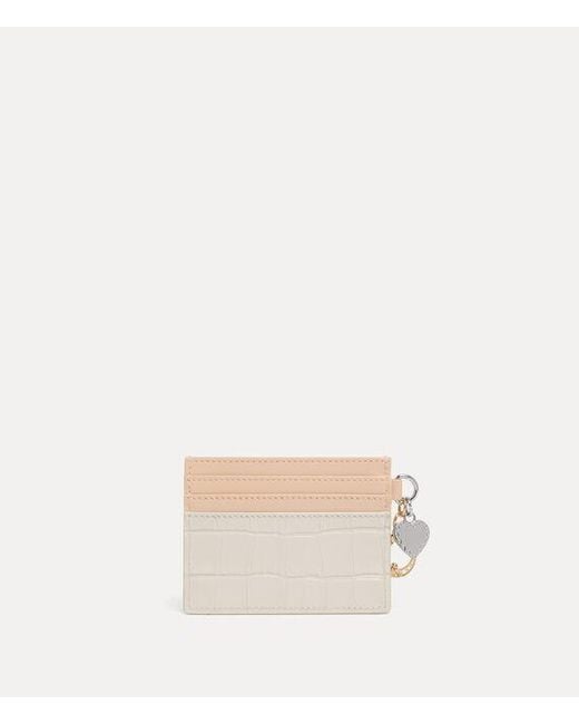 Vivienne Westwood Natural Card Holder With Charms Emboss-Croc/Nappa