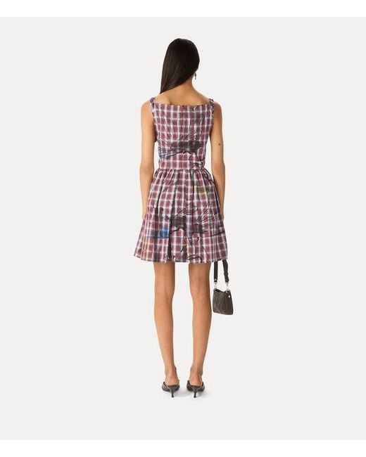 Vivienne Westwood Purple Mini Sunday Dress Printed Check