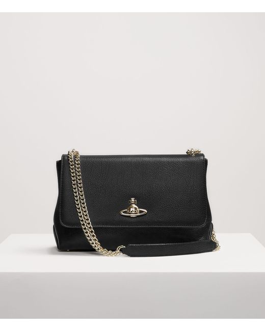 Vivienne Westwood Black Balmoral Large Bag With Chain And Flap