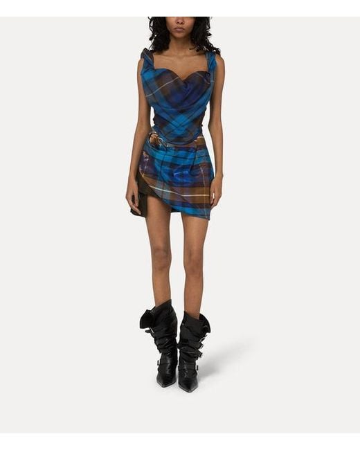 Vivienne Westwood Blue Zora Mini Skirt Buchanan Tartan Poly