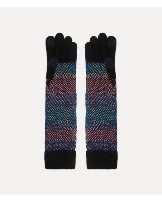 Vivienne Westwood Blue Harlequin Long Gloves Harlequin