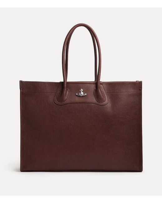 Vivienne Westwood Brown Troy Tote Bag Supple Leather