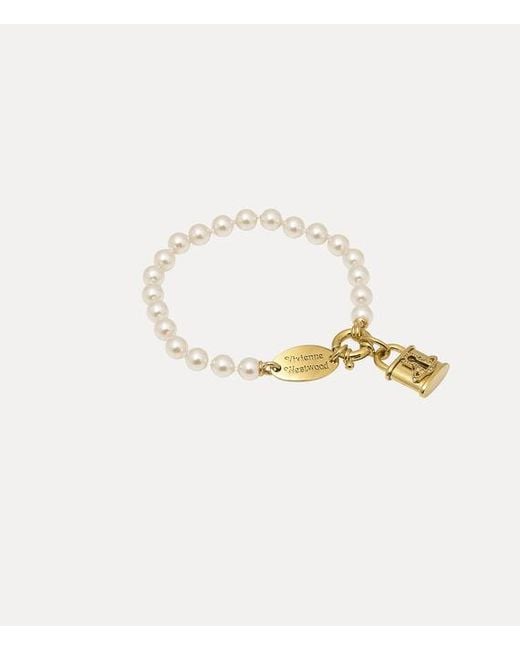 Vivienne Westwood Metallic Celestia Small Bracelet Pearls