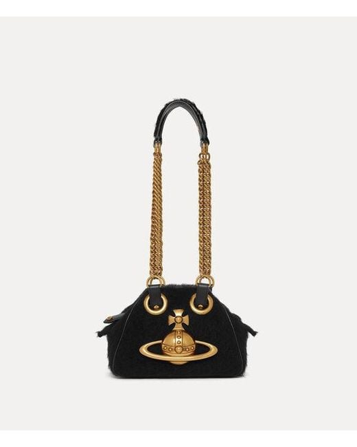Vivienne Westwood White Archive Orb Chain Handbag Mohair-Effect