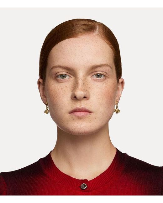 Vivienne Westwood Black Mini Bas Relief Drop Earrings Topaz