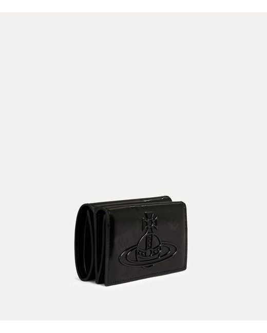 Vivienne Westwood Black Trifold Wallet Shiny Leather