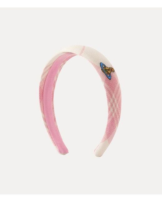 Vivienne Westwood Pink Slim Headband Coquette Check
