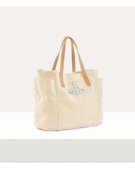 Vivienne Westwood Natural Henry Medium Tote Canvas