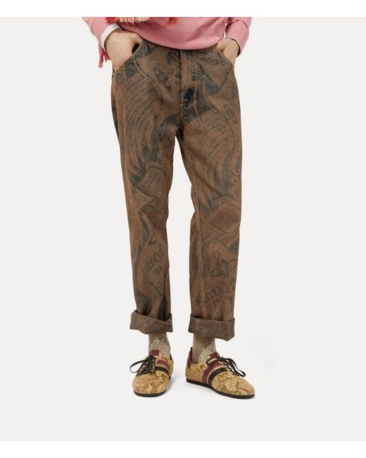 Vivienne Westwood Brown Drunken Trainer Snake-Effect Leather for men