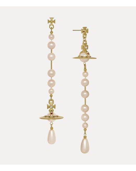 Vivienne Westwood Natural Broken Pearl Earrings Swarovski Crystals