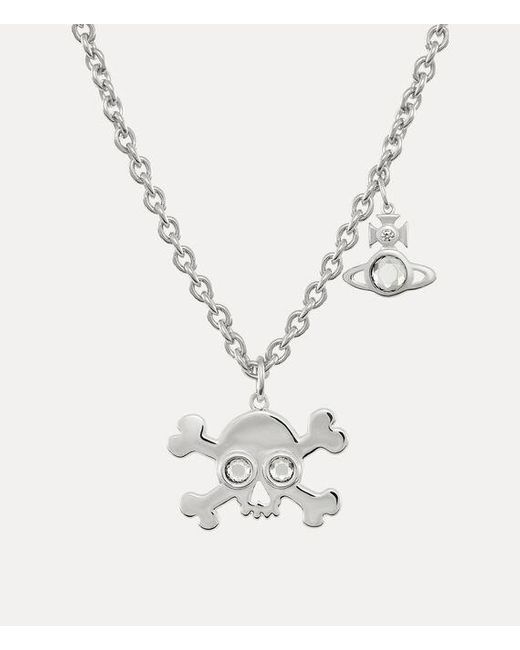 Vivienne Westwood White Franklin Skull Pendant Necklace for men