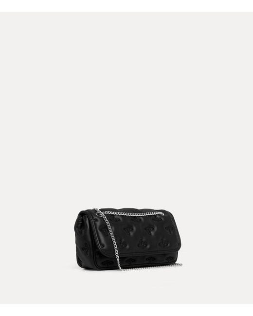 Vivienne Westwood Black Chain Crossbody Purse Multi Orb Soft Pu