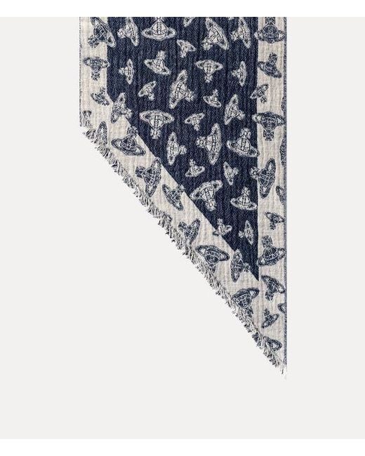 Vivienne Westwood Blue Two Point Scarf Paris Orb