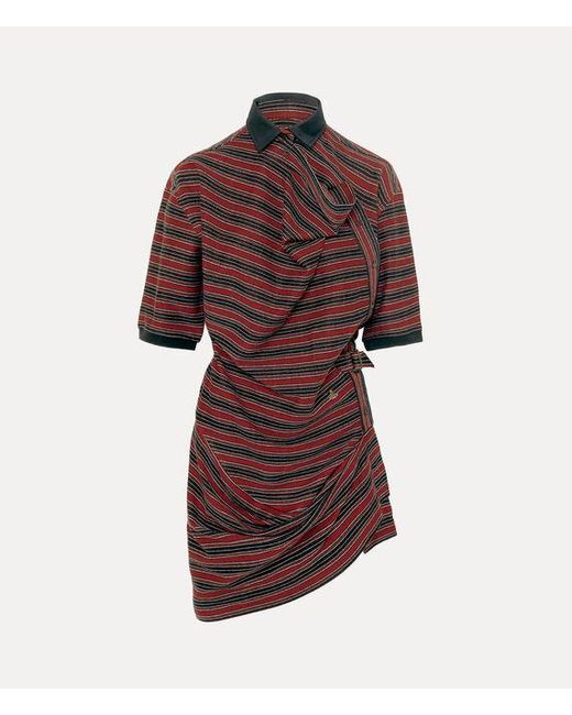 Vivienne Westwood Red Ming Polo Dress Striped Jacq. Piquet