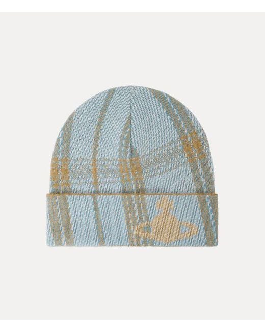 Vivienne Westwood Blue Tartan Beanie Bi Tartan