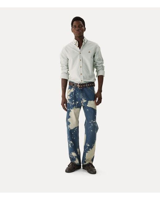 Vivienne Westwood Blue Two Button Krall Shirt Classic Oxford Shirt for men