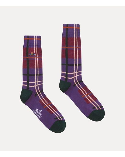 Vivienne Westwood Purple Tartan Sock Tartan