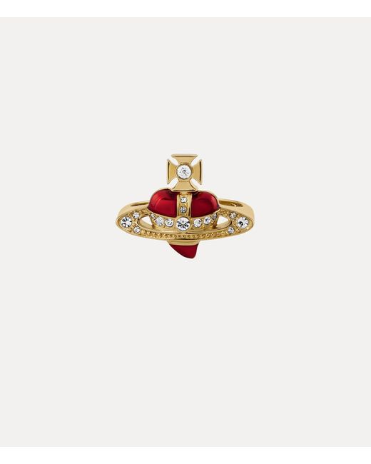 Vivienne Westwood White New Diamante Heart Ring