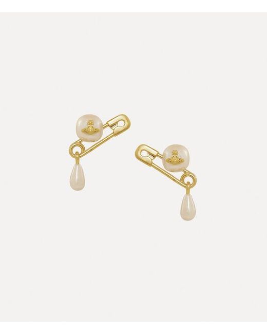 Vivienne Westwood White Claude Small Stud Earrings Pearls