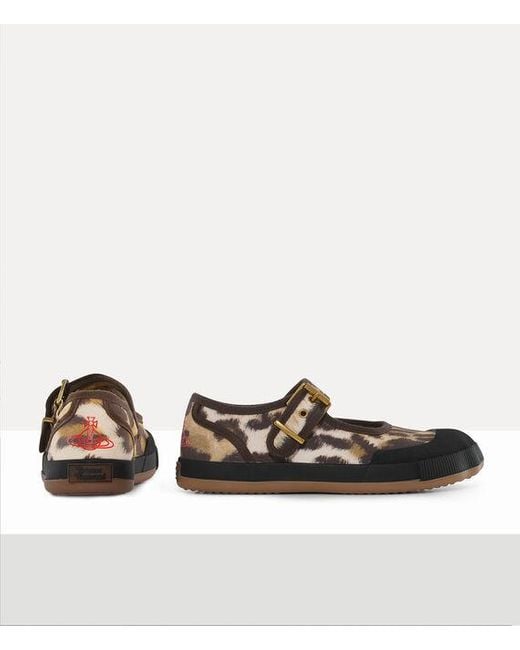 Vivienne Westwood Animal Gym Bar Shoe Printed Canvas in White