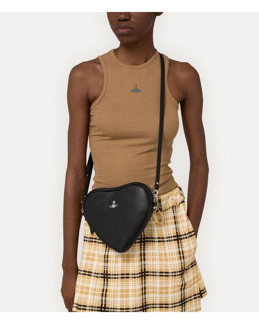 Vivienne Westwood Black Alexa Heart Crossbody Faux Leather