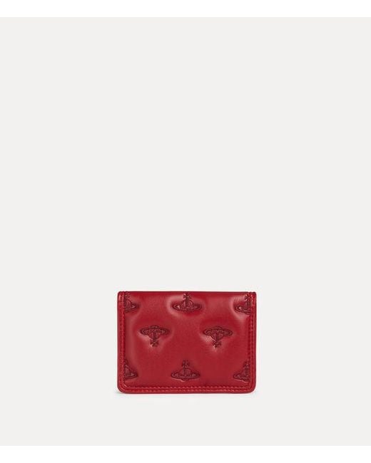 Vivienne Westwood Red Flap Card Holder Multi Orb Soft Pu