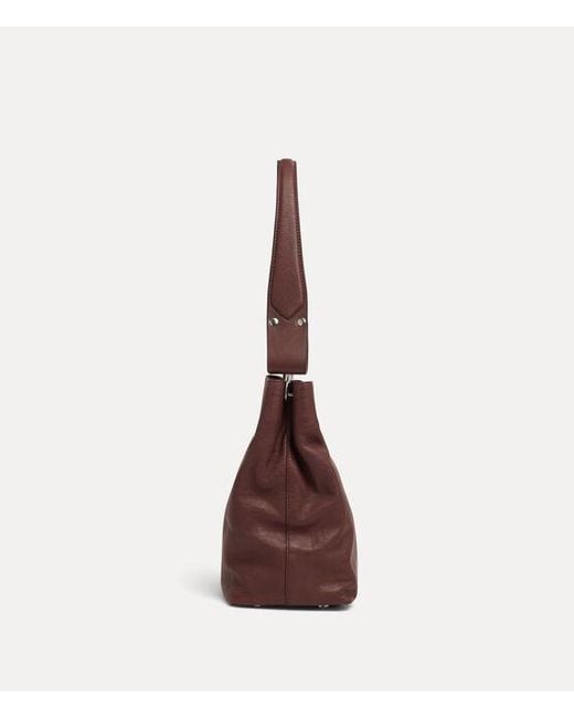 Vivienne Westwood Brown Lottie Small Shoulder Bag Supple Leather
