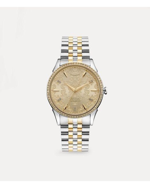 Vivienne Westwood Brown Wallace Watch Swarovski Crystals Stainless Steel