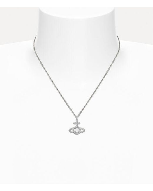 Vivienne Westwood White Olympia Cubic Zirconia Pendant Necklace Cubic Zirconia