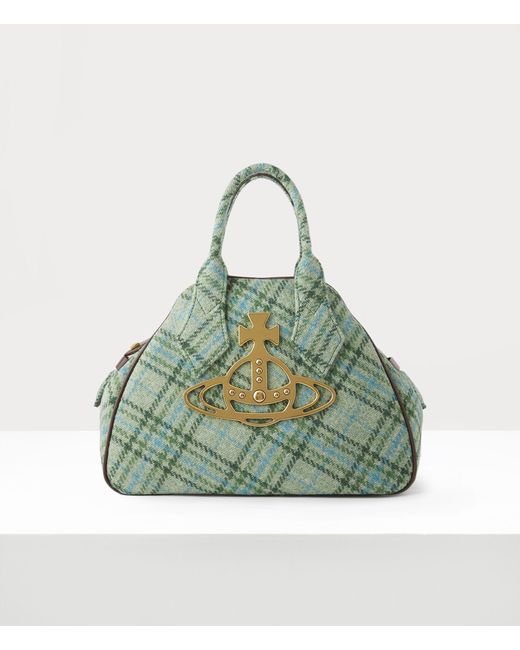 Vivienne Westwood Green Harris Medium Yasmine Bag