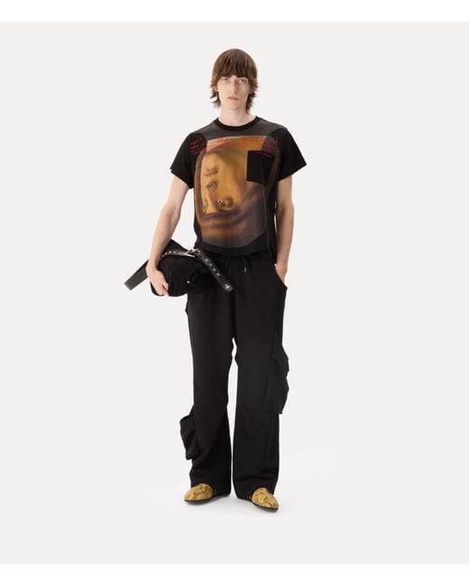 Vivienne Westwood Black Upside Down Head Circle Hem T-Shirt Cotton