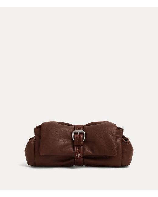Vivienne Westwood Brown Hazel Treasure Clutch Supple Leather