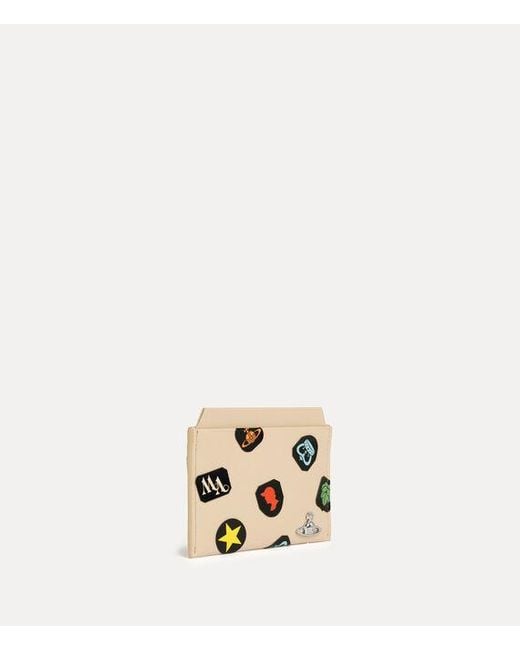 Vivienne Westwood Natural Flat Card Holder Printed Leather