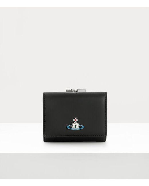 Vivienne Westwood Black Small Frame Wallet Nappa Leather