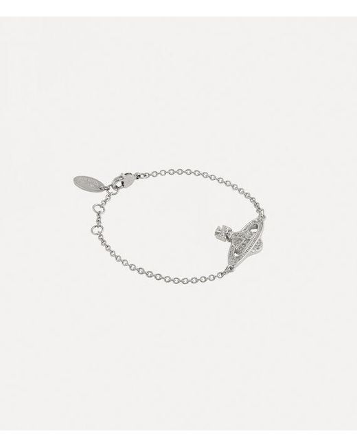 Vivienne Westwood Natural Mini Bas Relief Chain Bracelet Cubic Zirconia