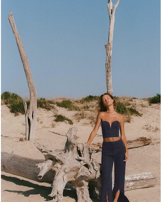 ViX Blue Alain Split Front Pants