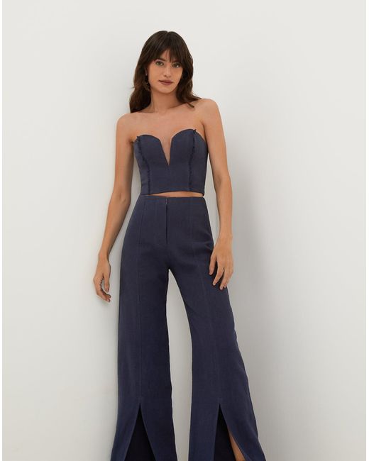 ViX Blue Alain Split Front Pants