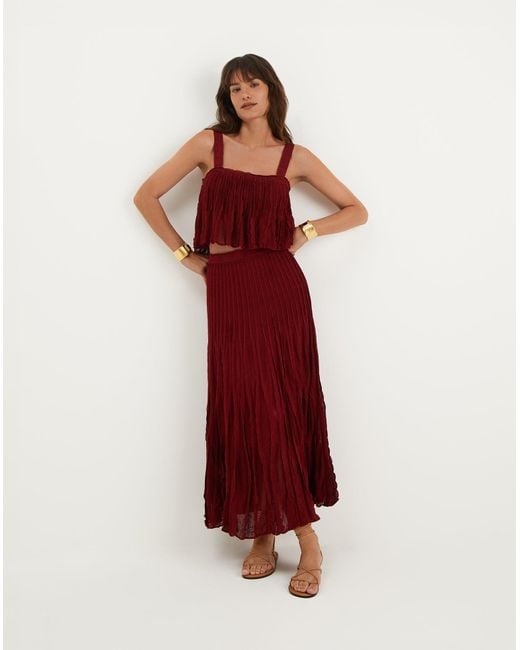 ViX Red Knit Celina Long Skirt