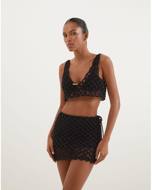 ViX Black Gio Macrame Mini Skirt