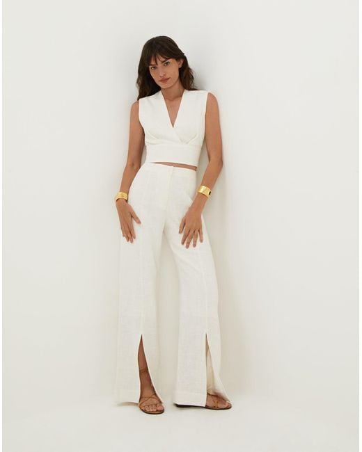 ViX White Alain Split Front Pants