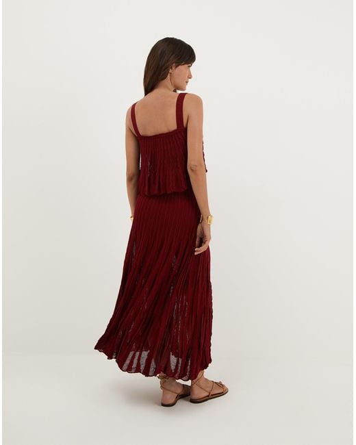 ViX Red Knit Celina Long Skirt