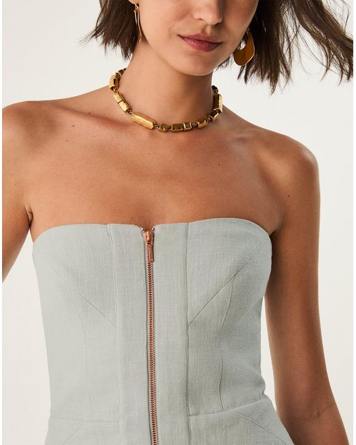 ViX Gray Bruna Strapless Top