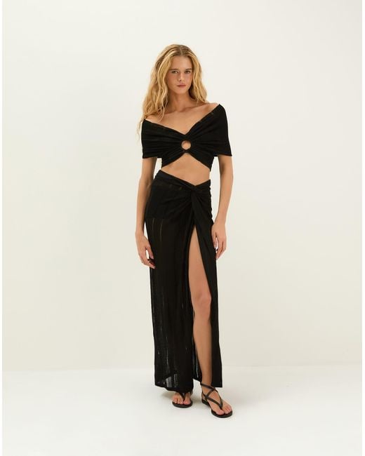 ViX Black Knit Solaro Bardot Top