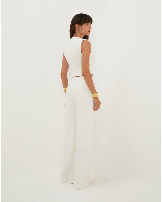 ViX White Alain Split Front Pants