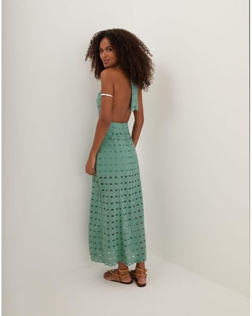 ViX Eyelet Maryse Long Dress (exchange Only) in Green | Lyst