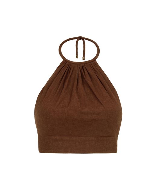 ViX Brown Ibiza High Neck Halter Top