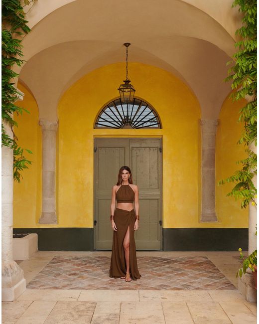 ViX Brown Ibiza High Neck Halter Top
