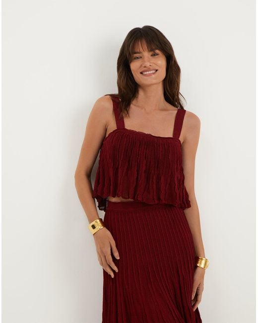 ViX Red Knit Celina Long Skirt