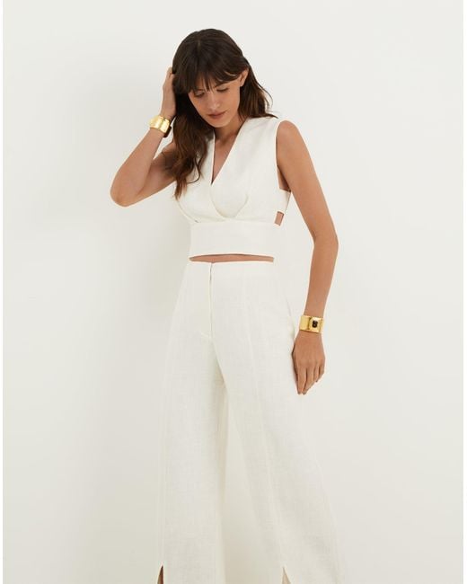 ViX White Alain Split Front Pants