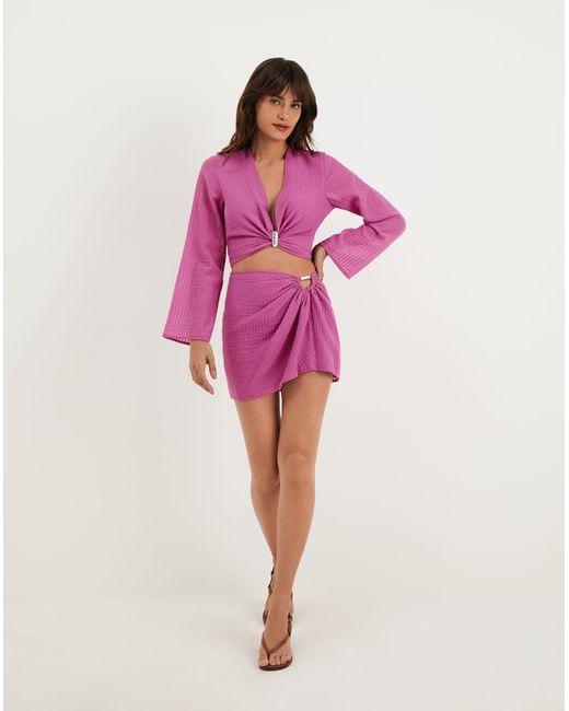 ViX Pink Lucie Long Sleeve Blouse
